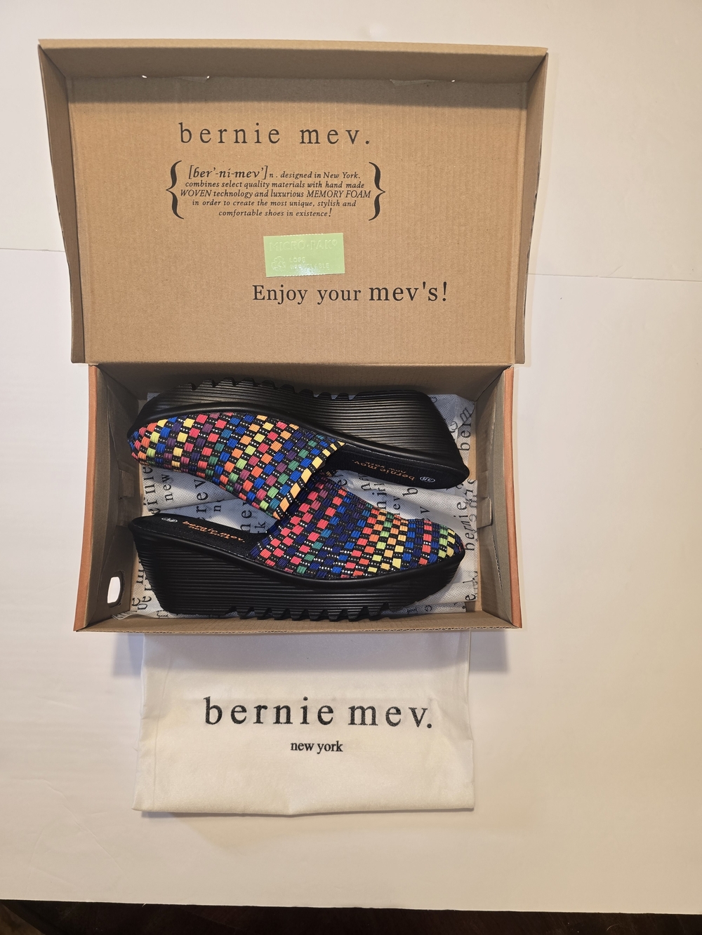 bernie mev. Multicolor Woven Platform Slip-On